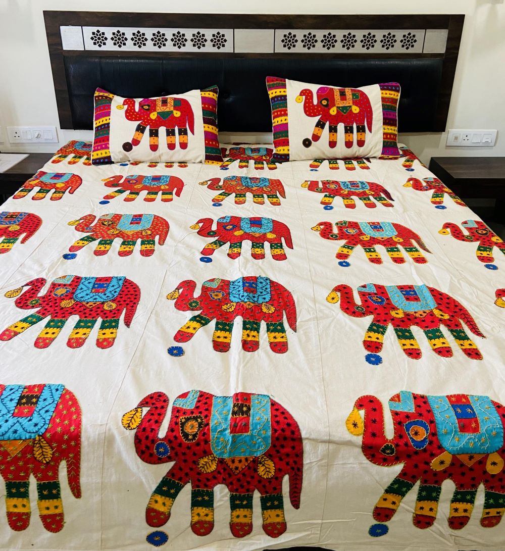 Elephant Print Double Bed Sheet