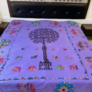 Purple Patchwork Double Bed Sheet