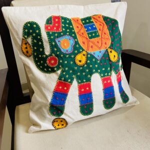 Green Elephant Cushion Cover