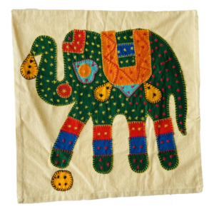 Green Elephant Cushion Cover