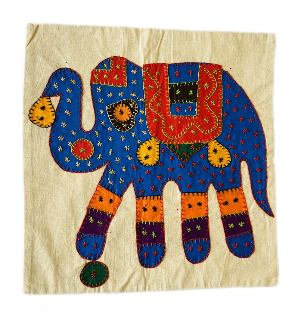 Blue Elephant Cushion Cover - Image 2