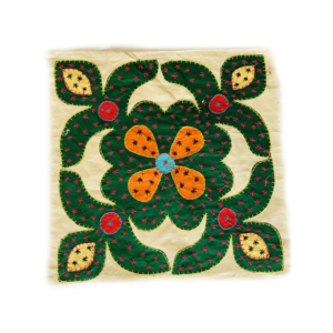 Green Flower Cushion Cover